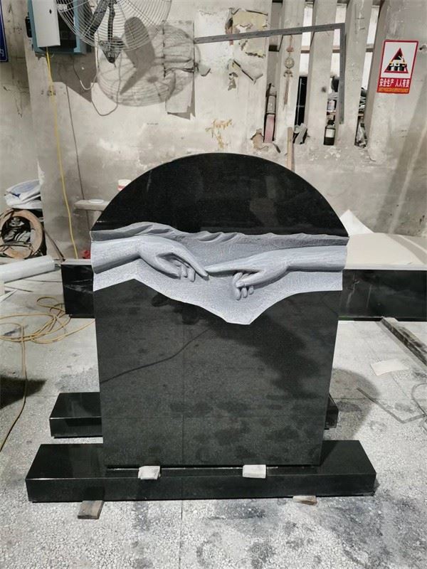 black granite monument headstone